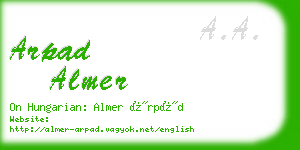 arpad almer business card